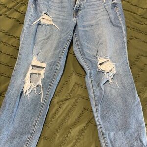 Old Navy Light Blue High Rise Distressed Jeans